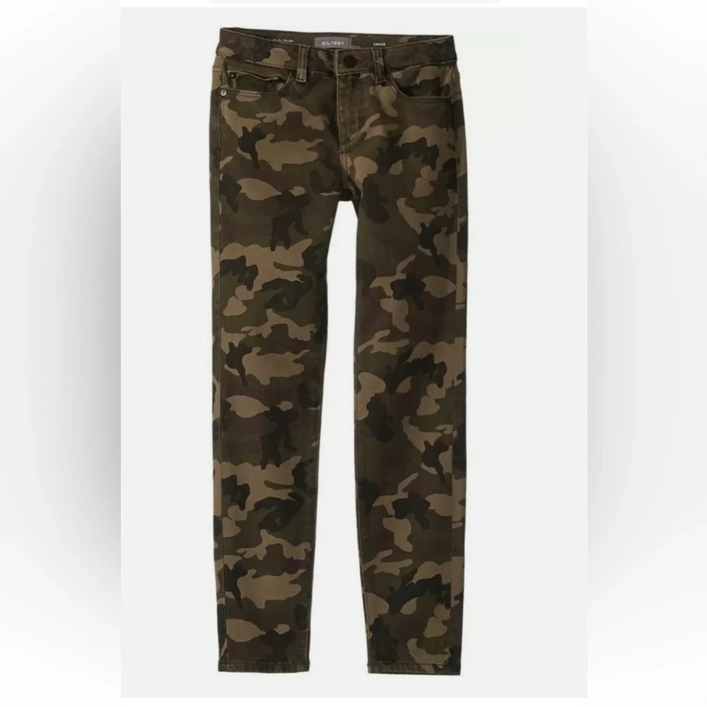 DL1961 CLOE KIDS Camo Skinny Jeans with Black Side Stripe IN VELVET SIZE 8