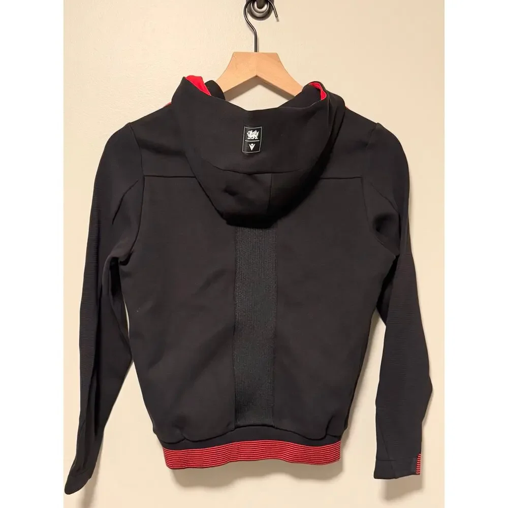 Macron Wrexham AFC Travel Full Zip Hoodie Black Red Junior M NWT 024