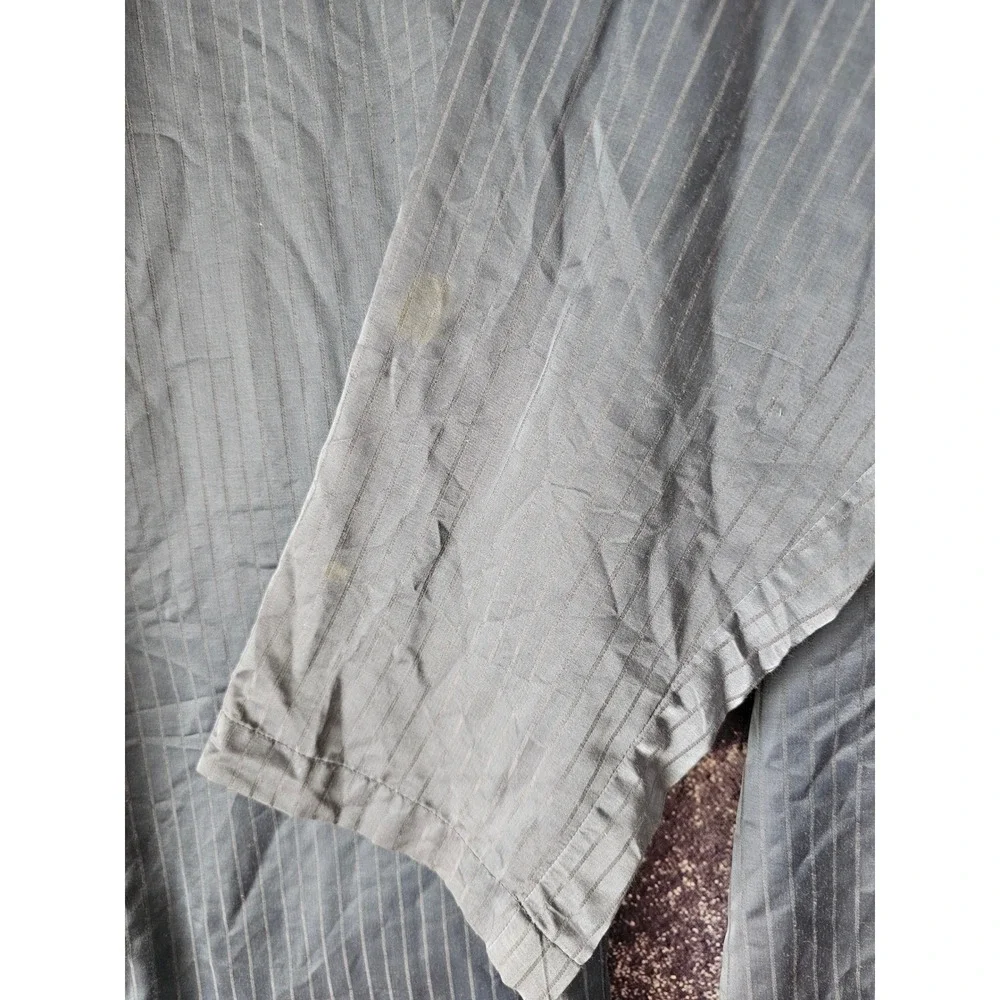 Fernando Sanchez Vintage Blue Striped Silky Pajama Set Top Pants XL Made in USA