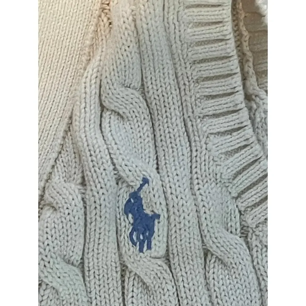 Polo Ralph Lauren Kids Cable-Knit Button-Up Vest – Cream / Ivory, Size S (7)