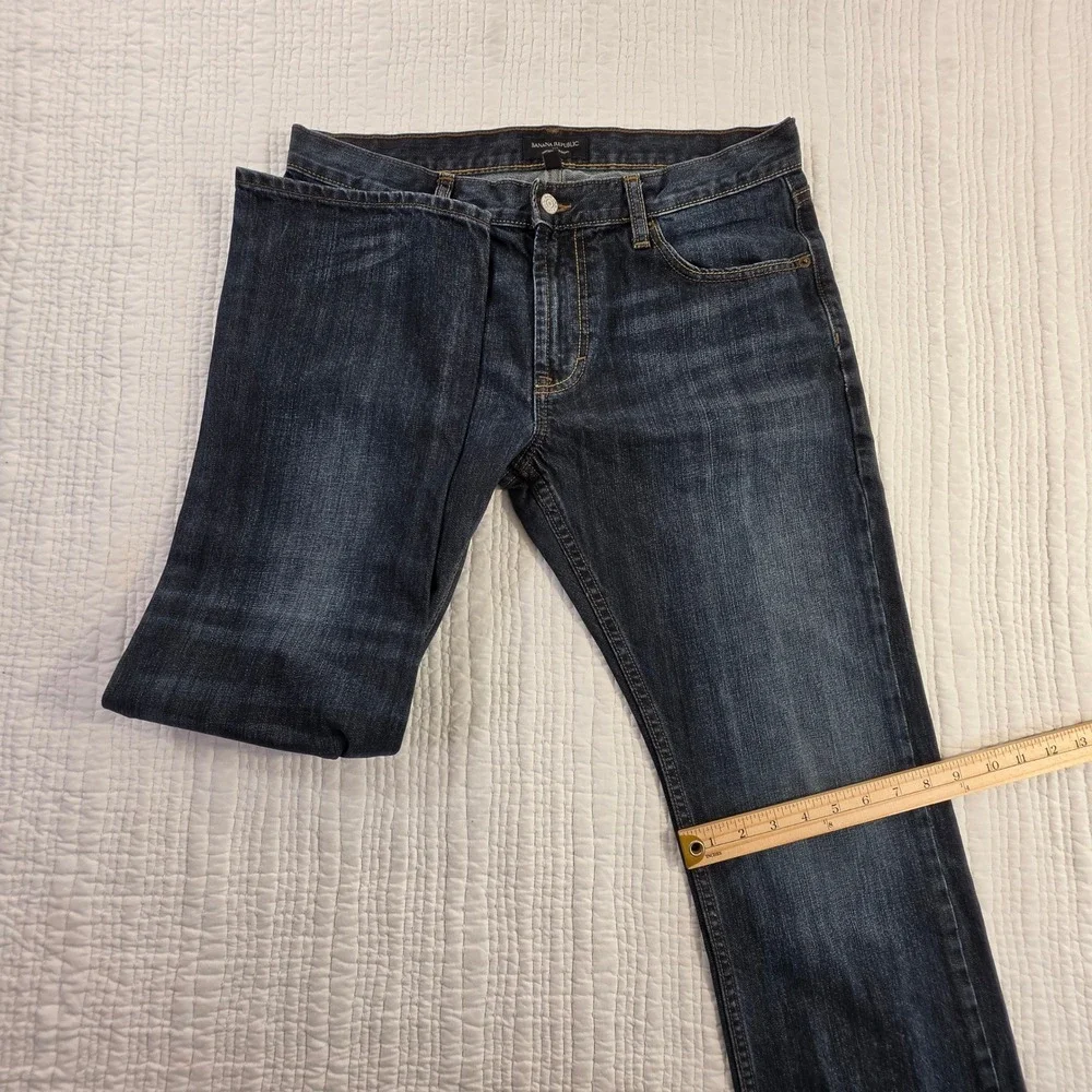 Banana Republic Vintage Straight Mens Jeans Dark Wash Denim 33x30 Blue Cotton