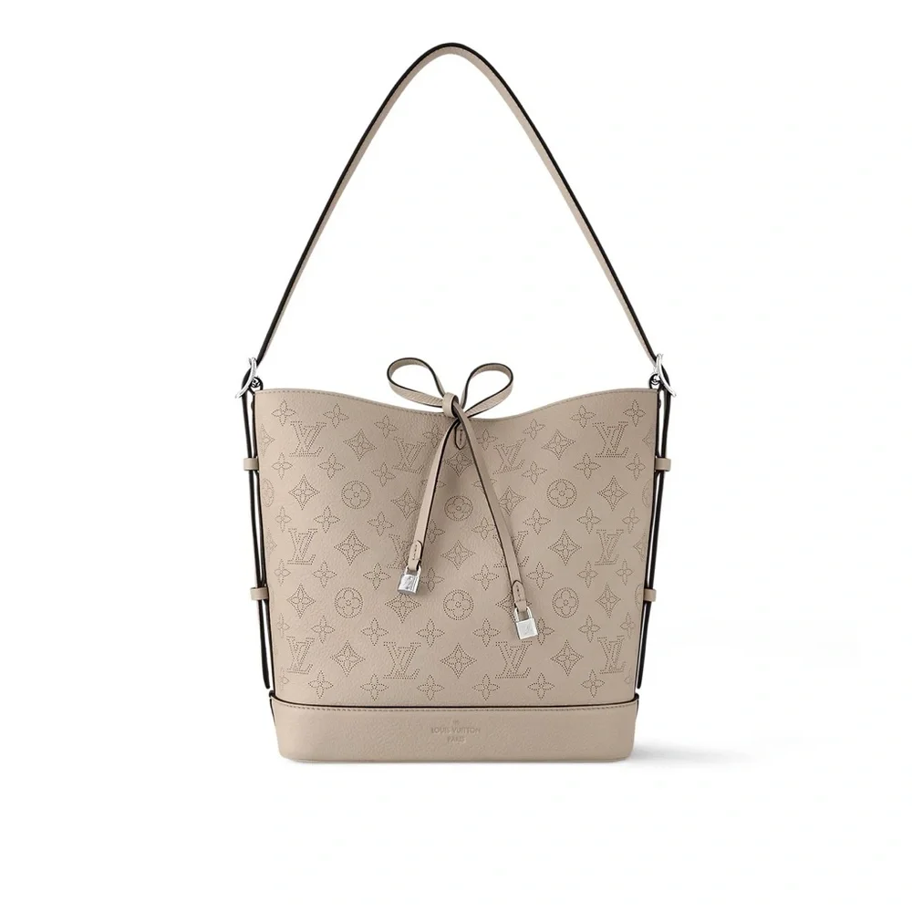 Louis Vuitton Mahina Leather Flore Bucket Shoulder Bag