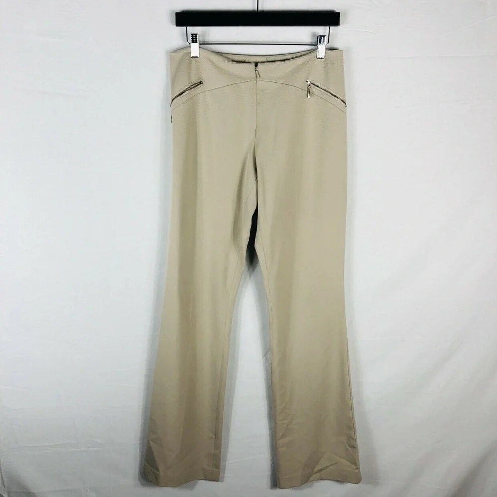 Cache Beige Tan Wide Leg Dress Pants Work Career