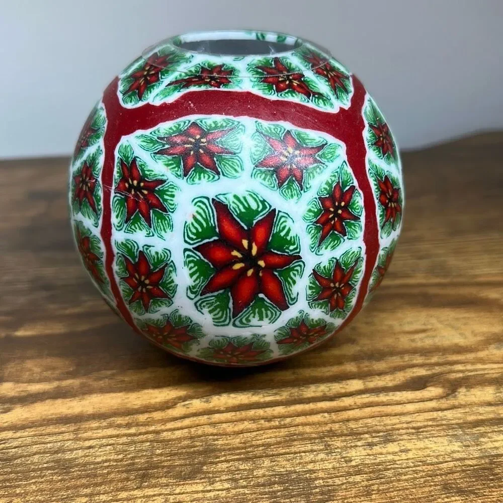MAGIC GLOW‎ CANDLE Christmas Mood Sitting Venetian Glass Technique Unscented