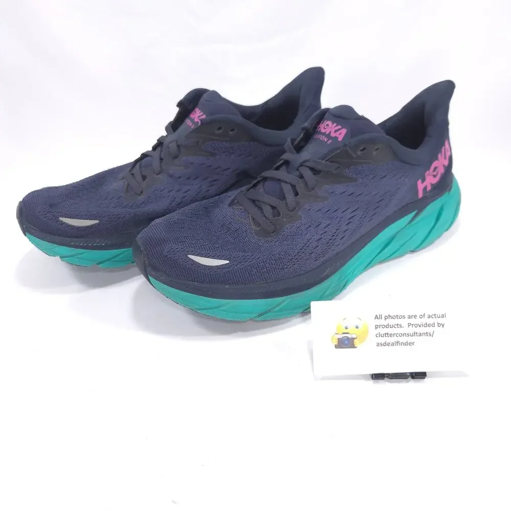 Hoka One One Clifton 8 Athletic Running Shoe Womens Size 9 FE1221C Blue