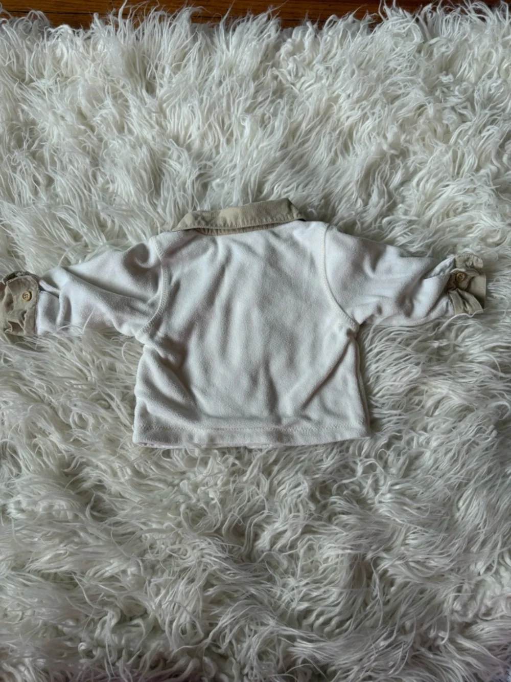 Vintage Harry & Me Ivory Fleece Baby Jacket 3–6 Months Button Front EUC