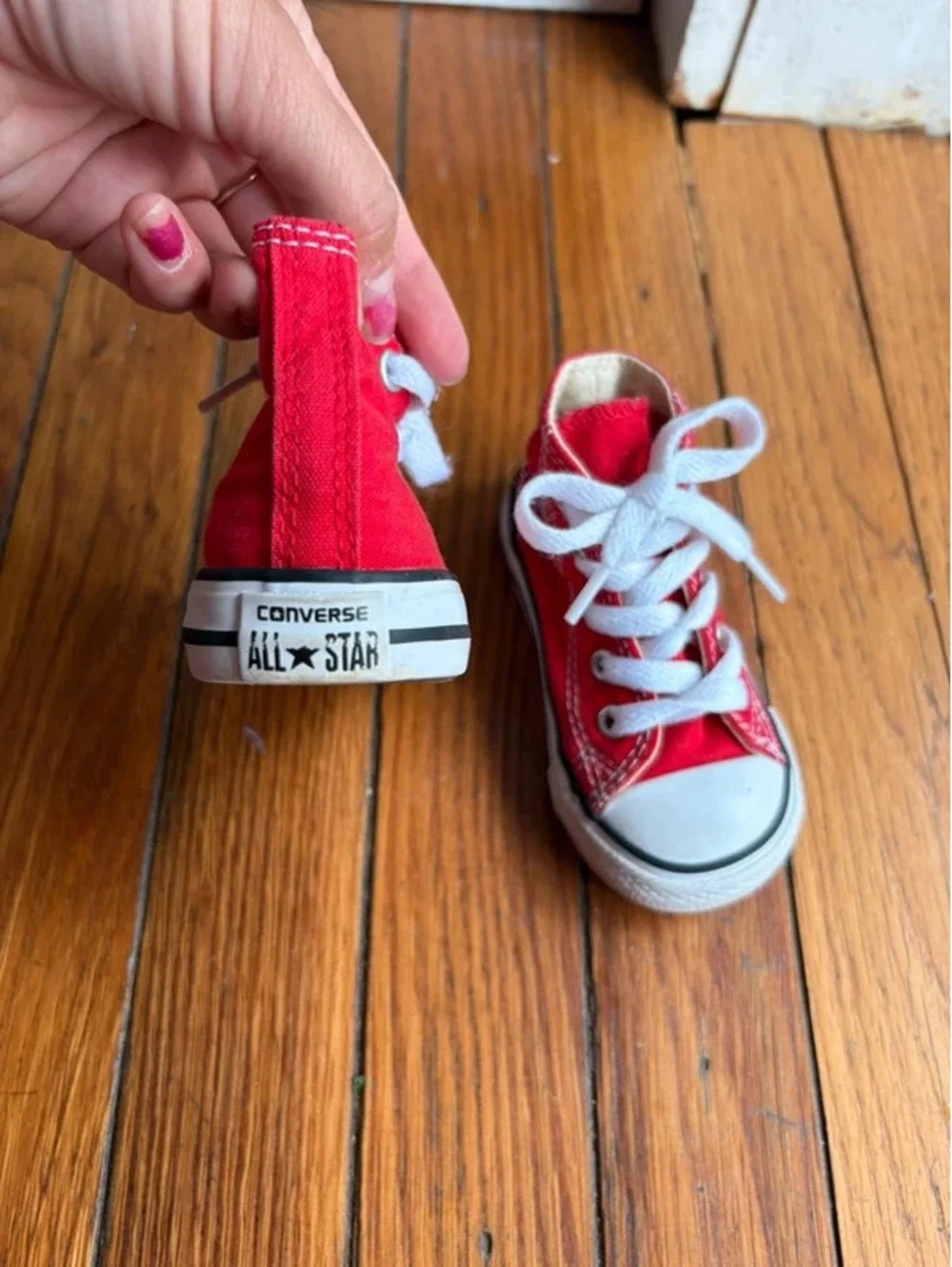 5C Toddler Red Converse High Tops Sneakers