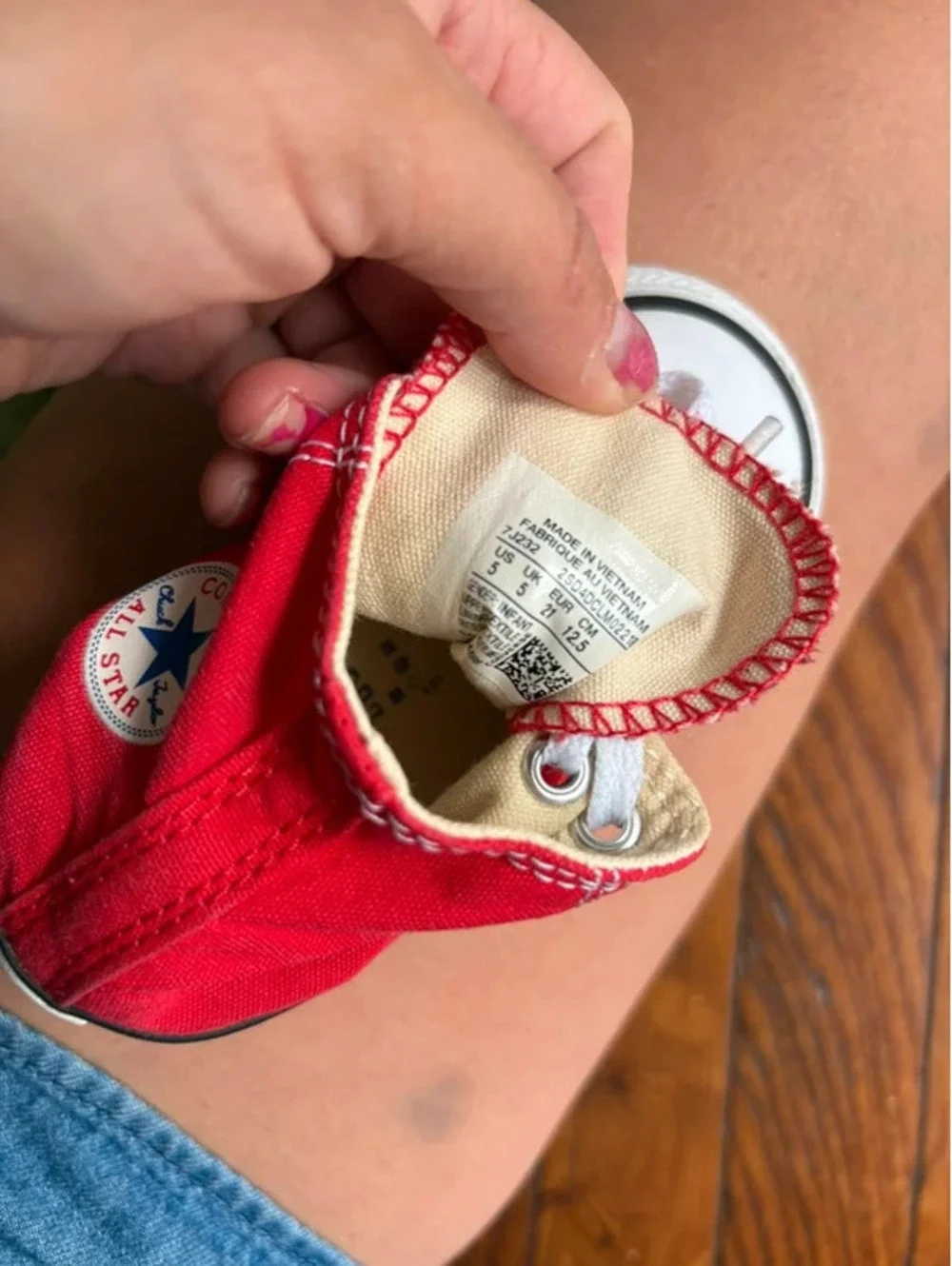 5C Toddler Red Converse High Tops Sneakers
