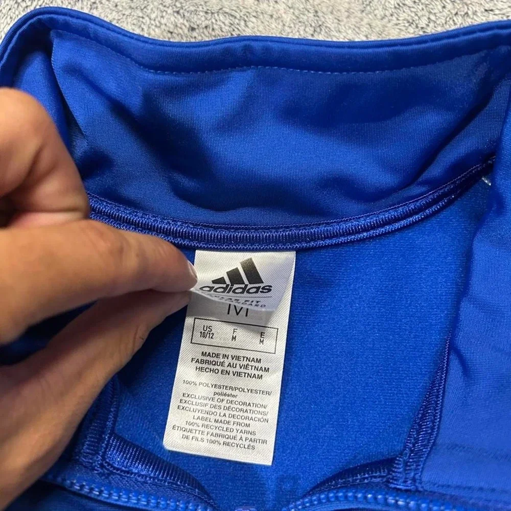 Adidas Kids Blue 3-Stripes Track Jacket Size Medium 10–12