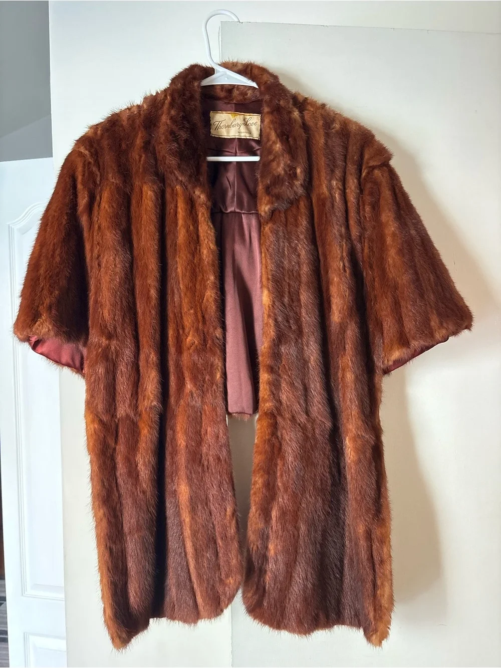 Vintage 1930s Real Fur Formal Shaw Cover with Collar and Sleeve - Gorgeous!