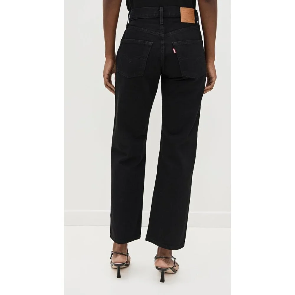 Womens Denim Jeans Cotton Mid-rise Loose Fit Retro Style Casual Wear