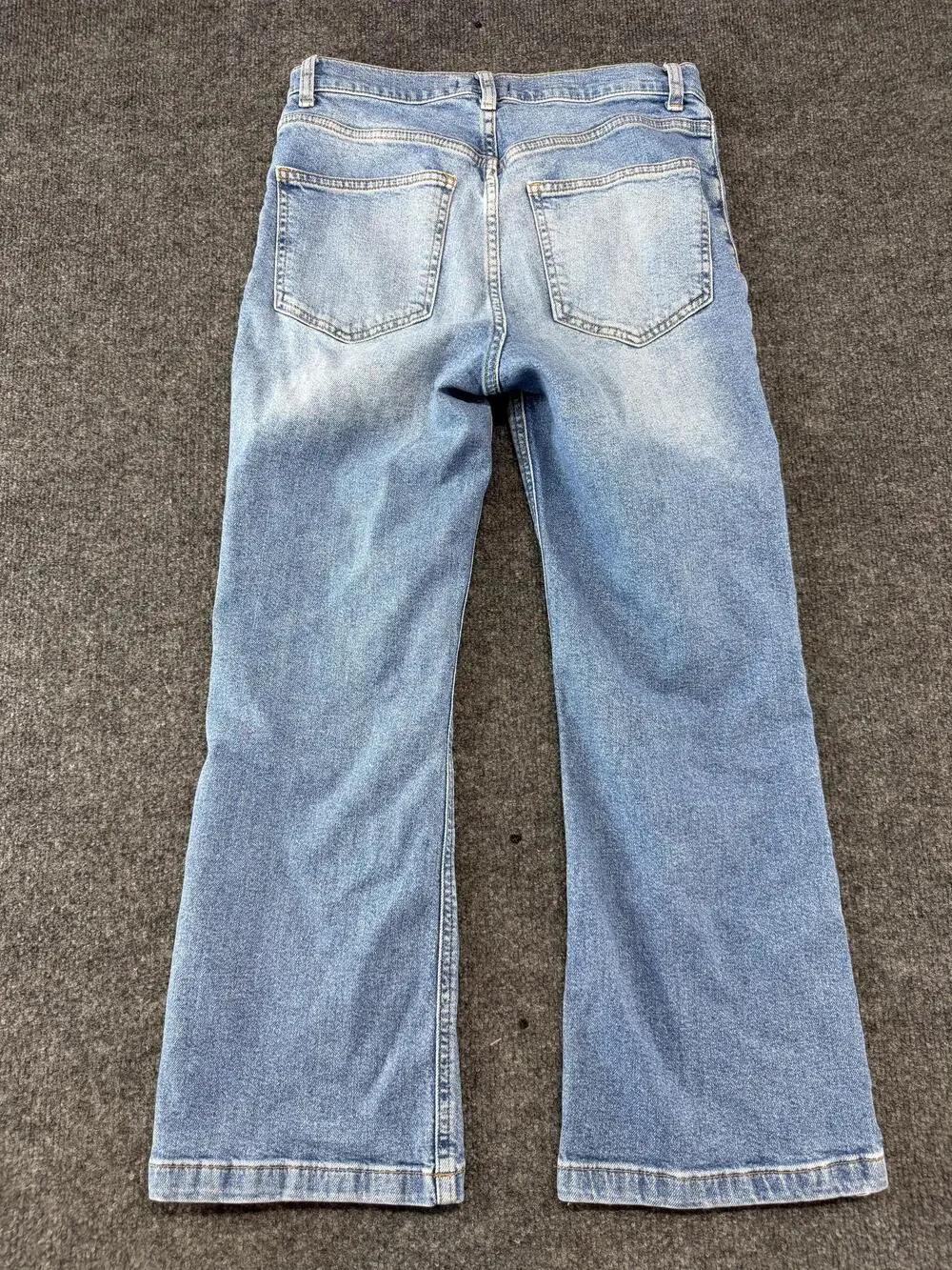 Forever 21 Jeans Womens 27 Light Blue High Rise Straight Denim Button Fly