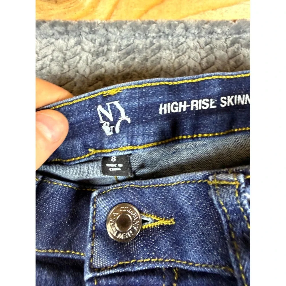 NY&C Curvy High Rise Skinny Jeans Women 8 Blue Denim Cotton Dark Wash Streetwear