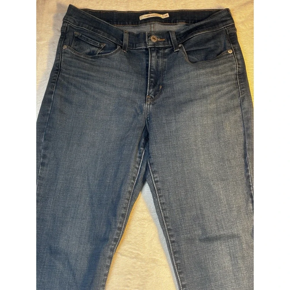 Levis‎ Jeans Womens 6 Blue Denim Classic Straight Medium Wash Pocket 28x28