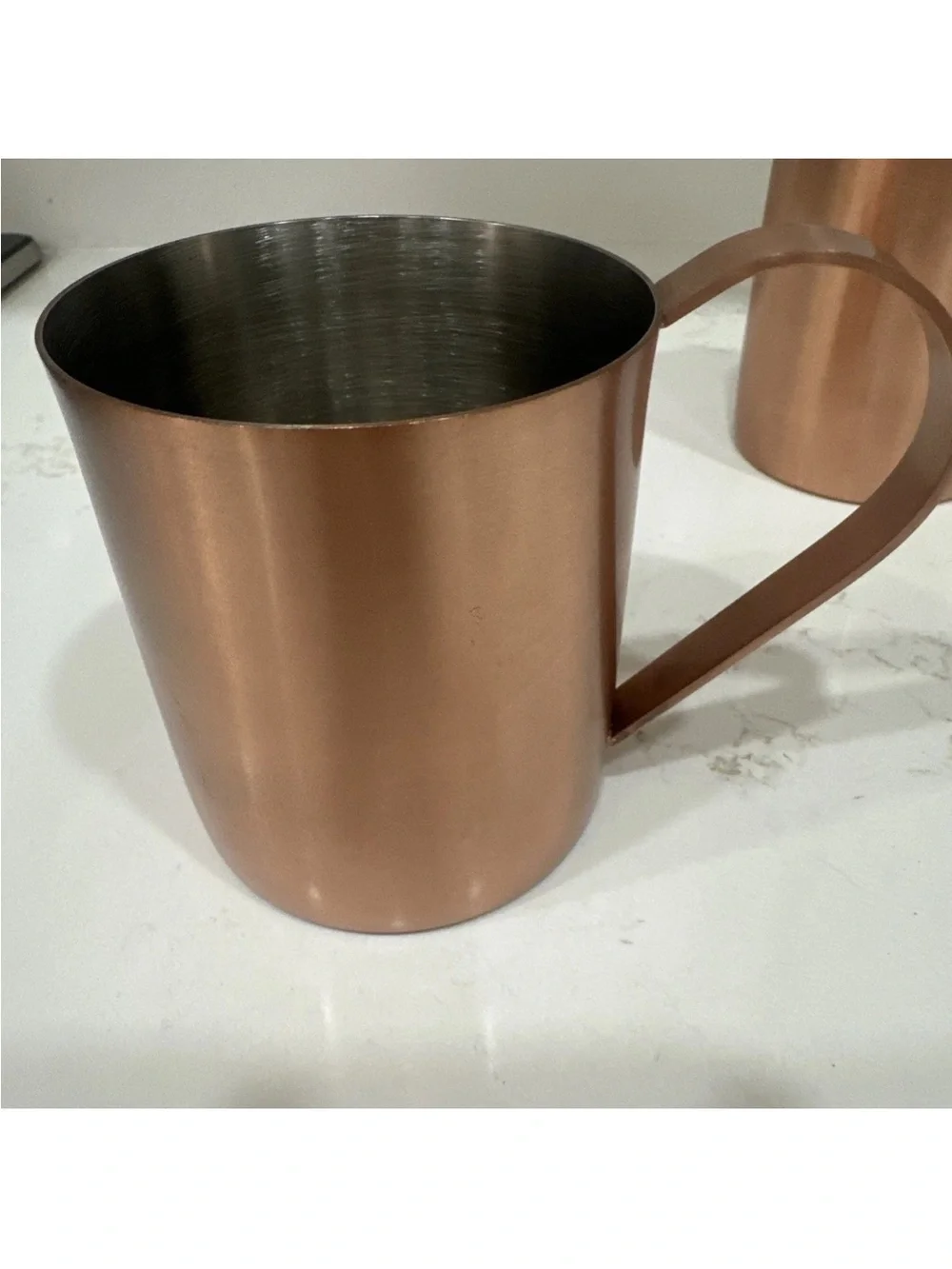 Crate & Barrel Copper Set Of 2 Mugs Quality Drinkwear India Metal