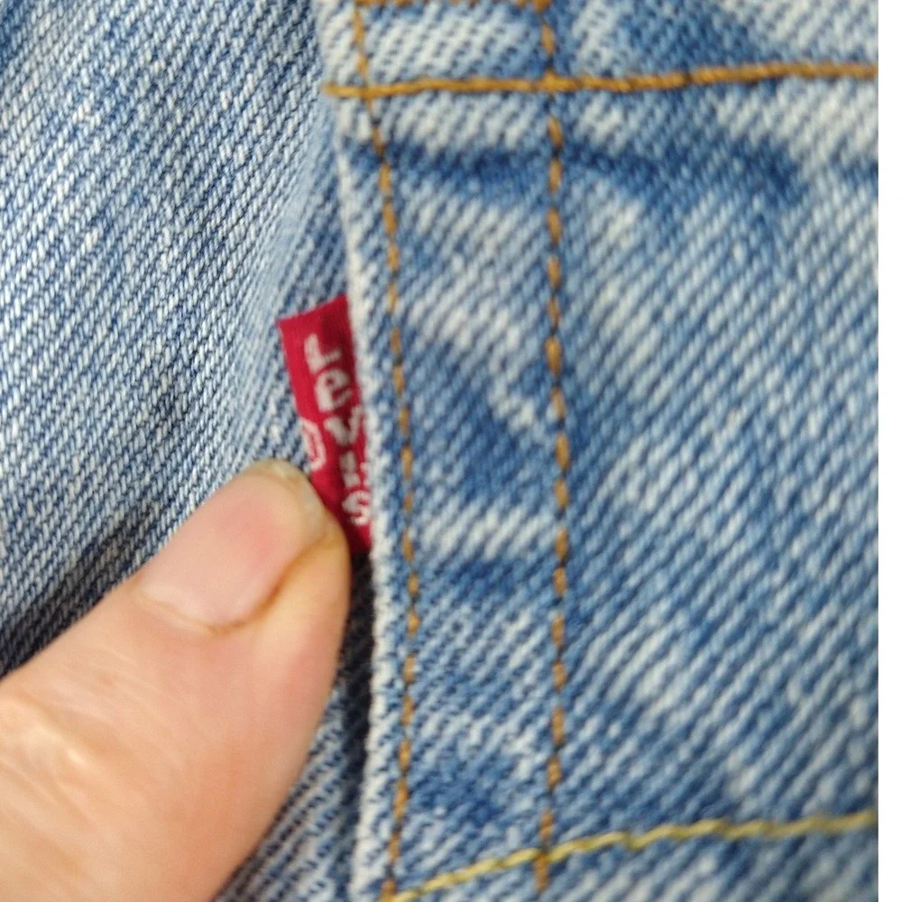 Levis 501 S‎ Skinny Jeans Light Distressed Ripped Button Fly Blue Denim 27x28