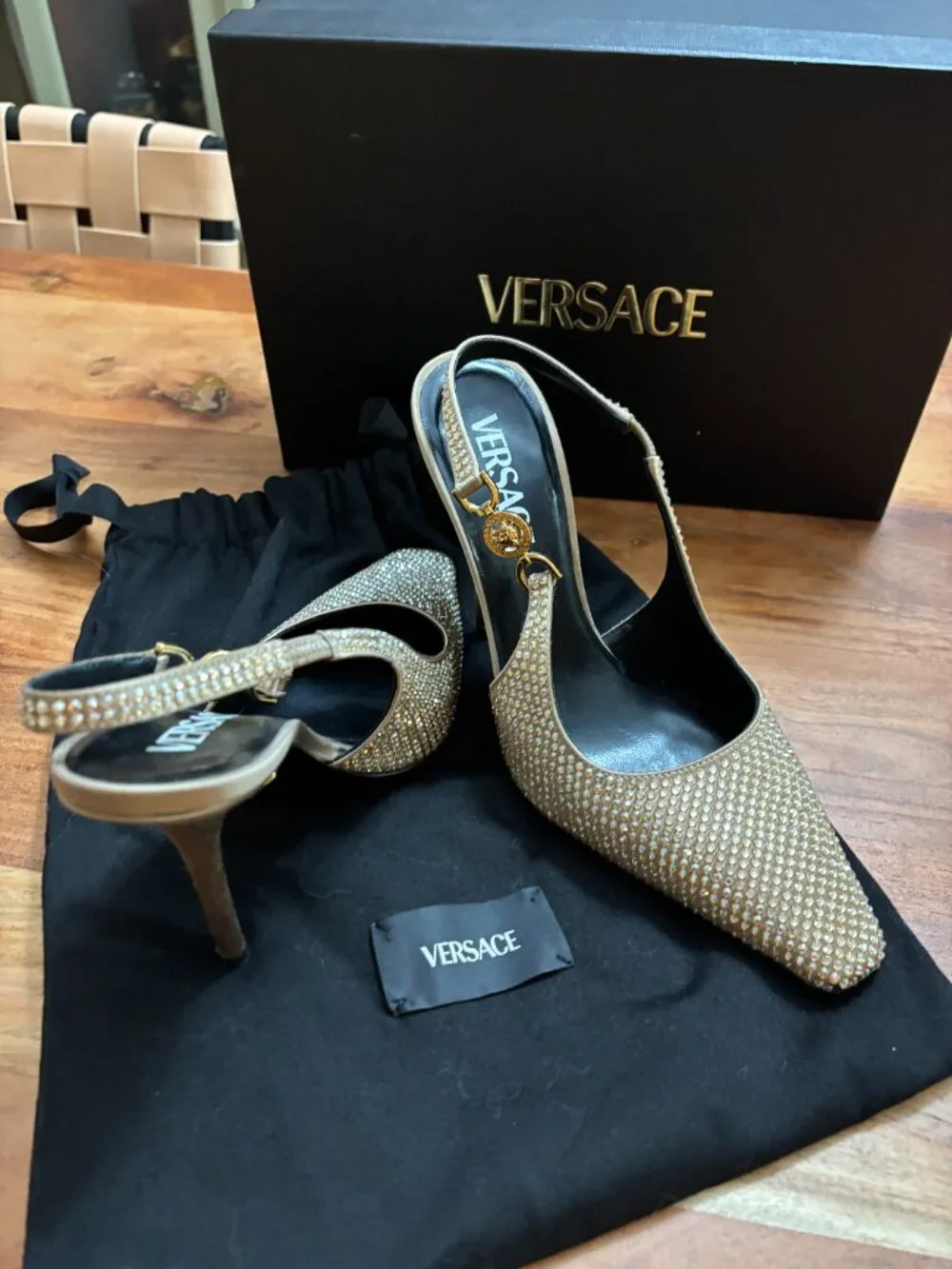 Versace gold rhinestone