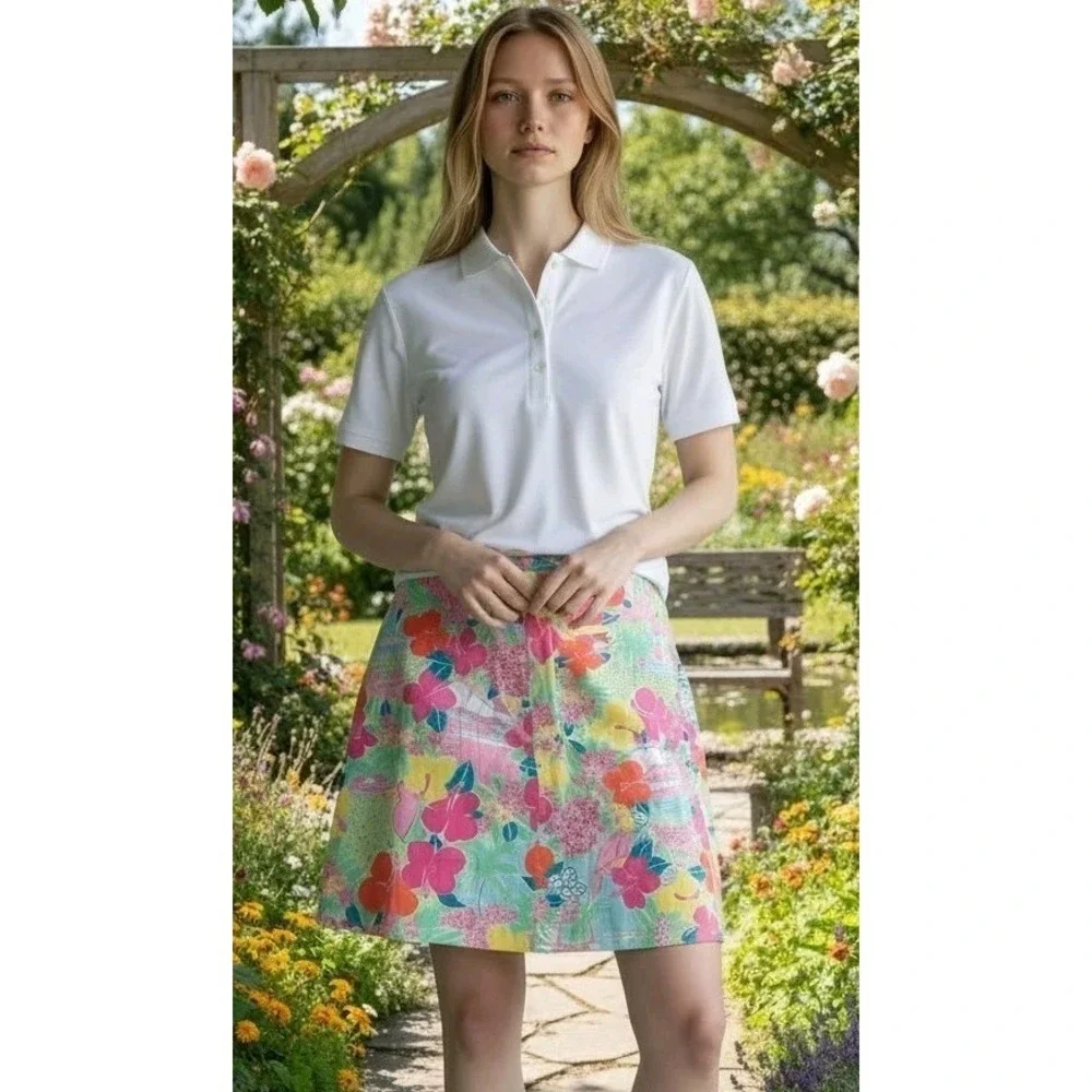 Lilly Pulitzer Lined Skirt‎ Women  Tropical Floral Print Preppy Y2K Skirt SZ 10