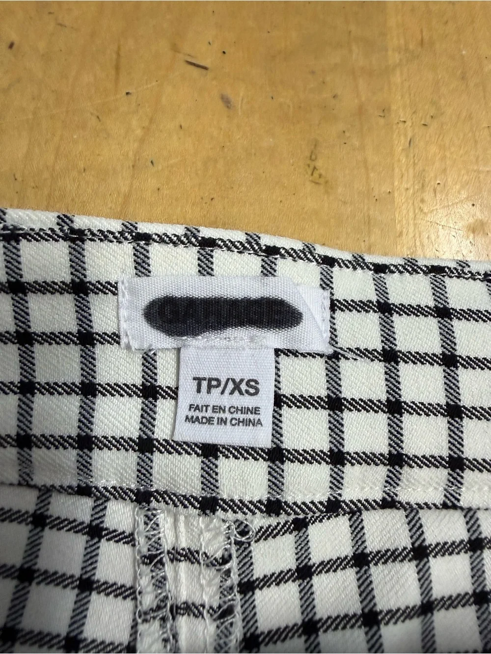Garage Black and White Grid Mini Skirt