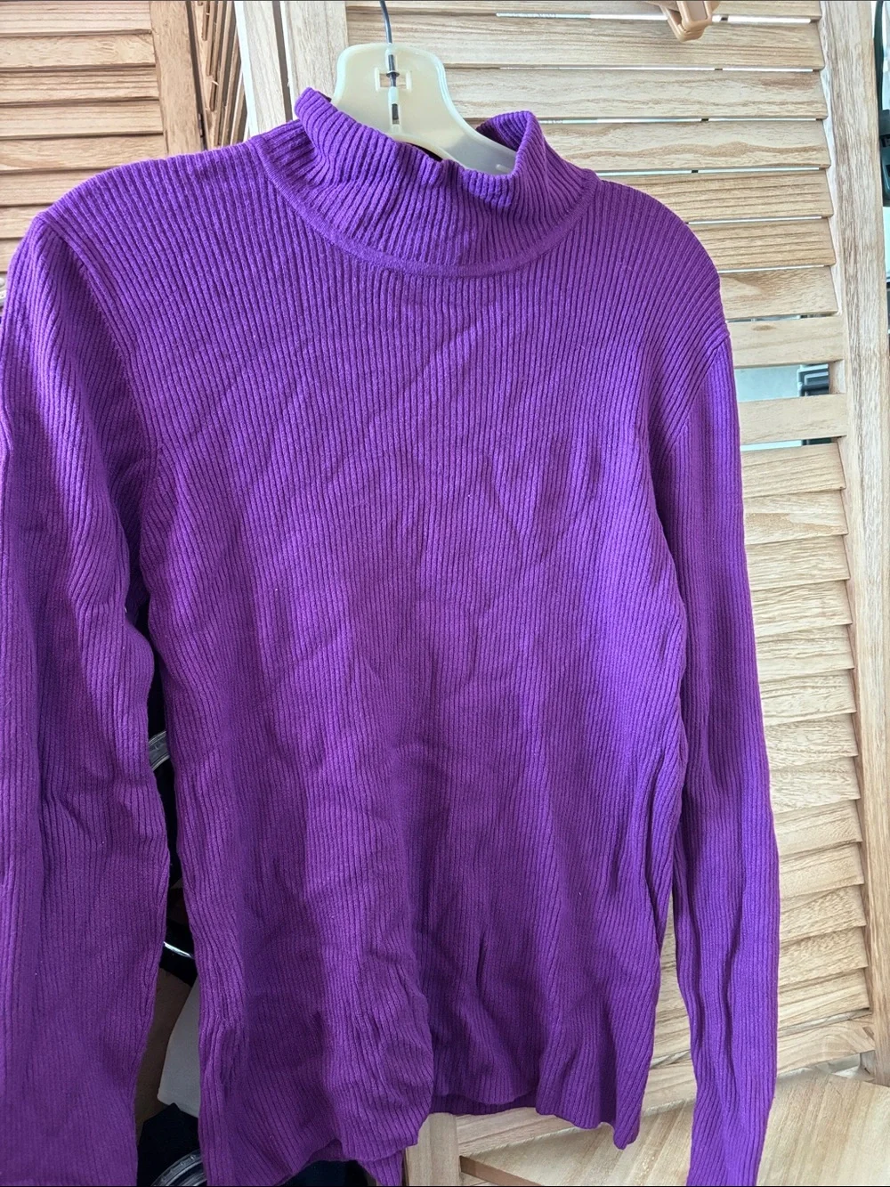 Worthington Purple Ribbed  Sweater XL