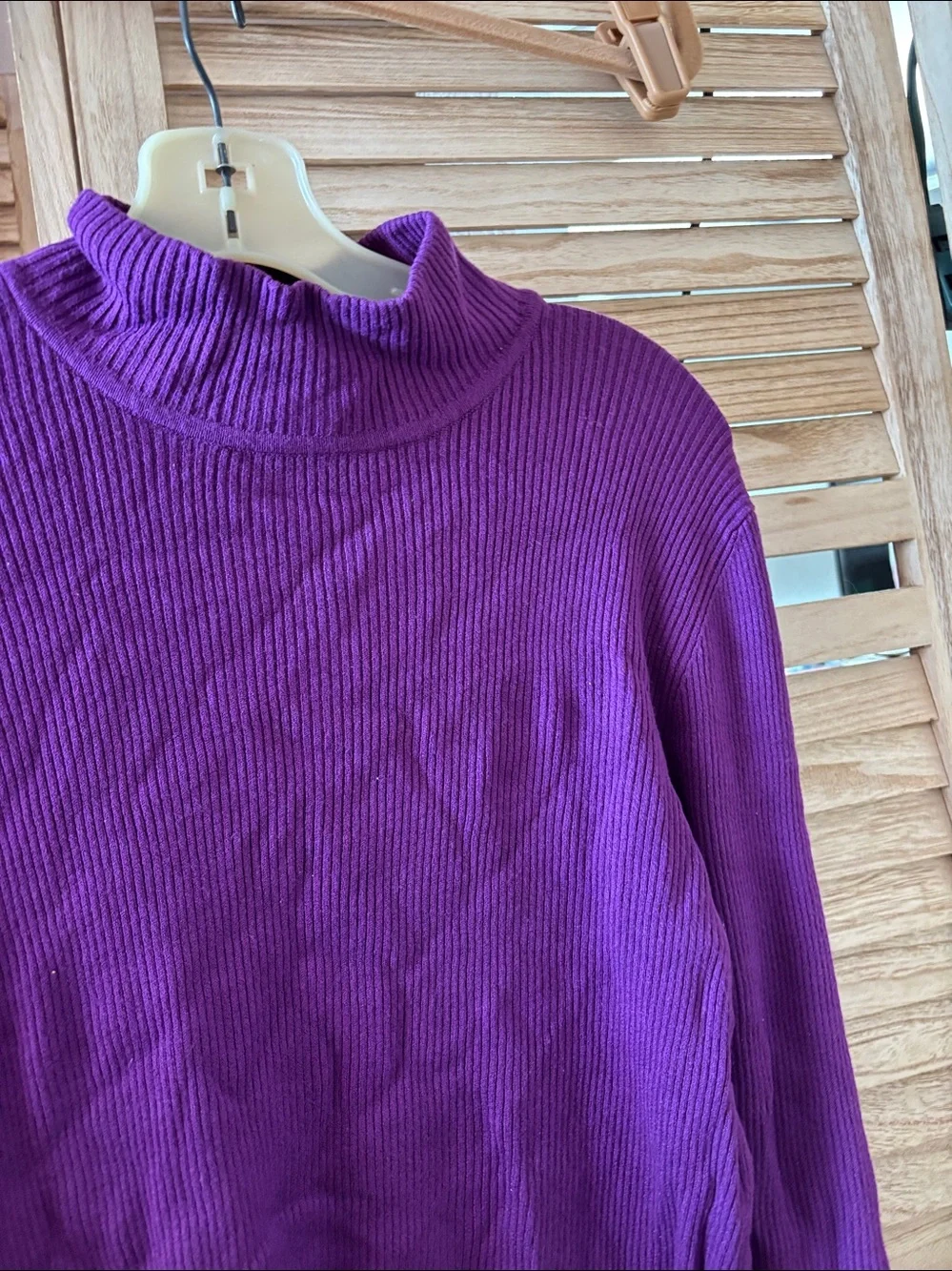 Worthington Purple Ribbed  Sweater XL