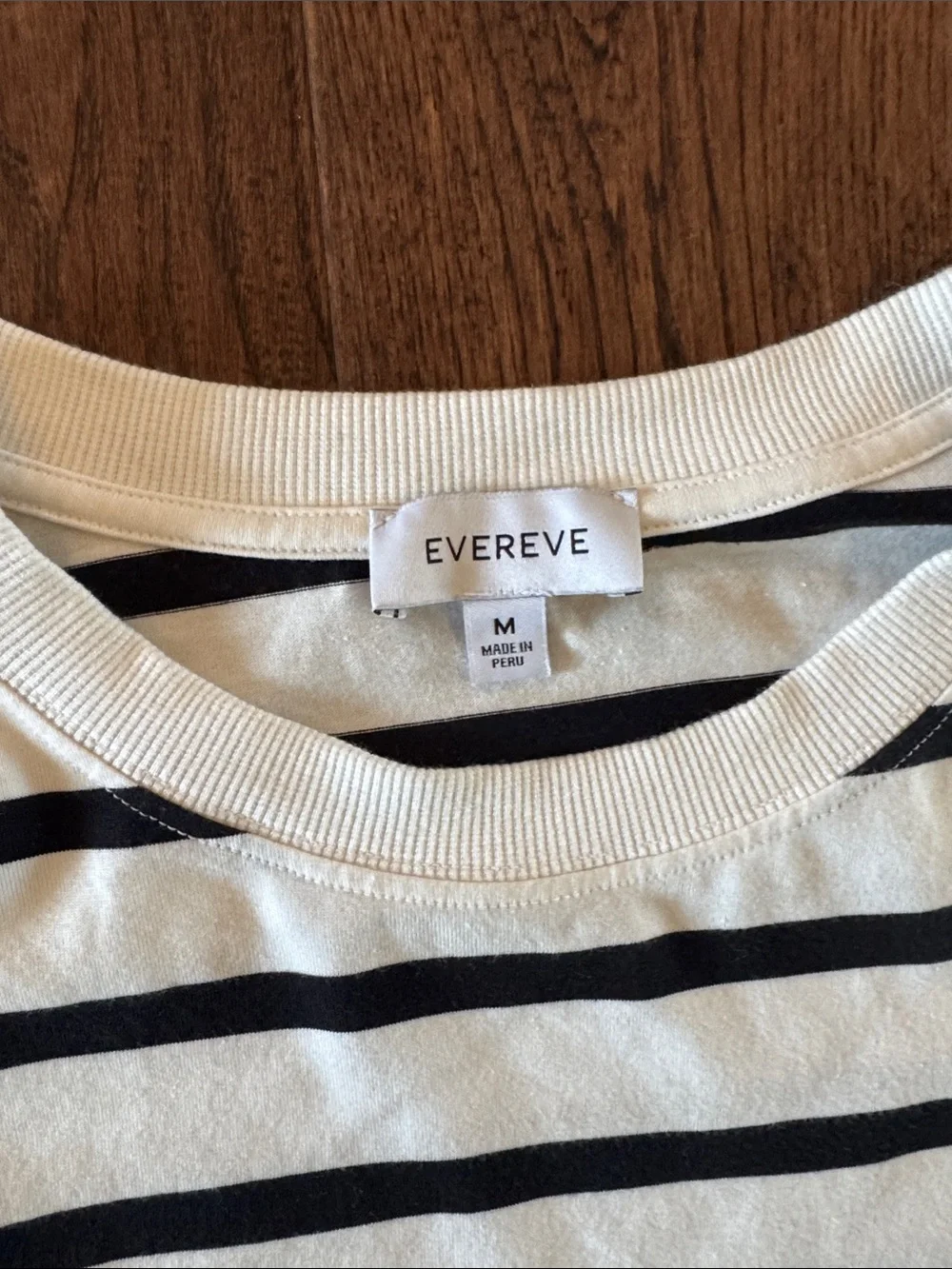Evereve Black and White Striped Long Sleeve Tee