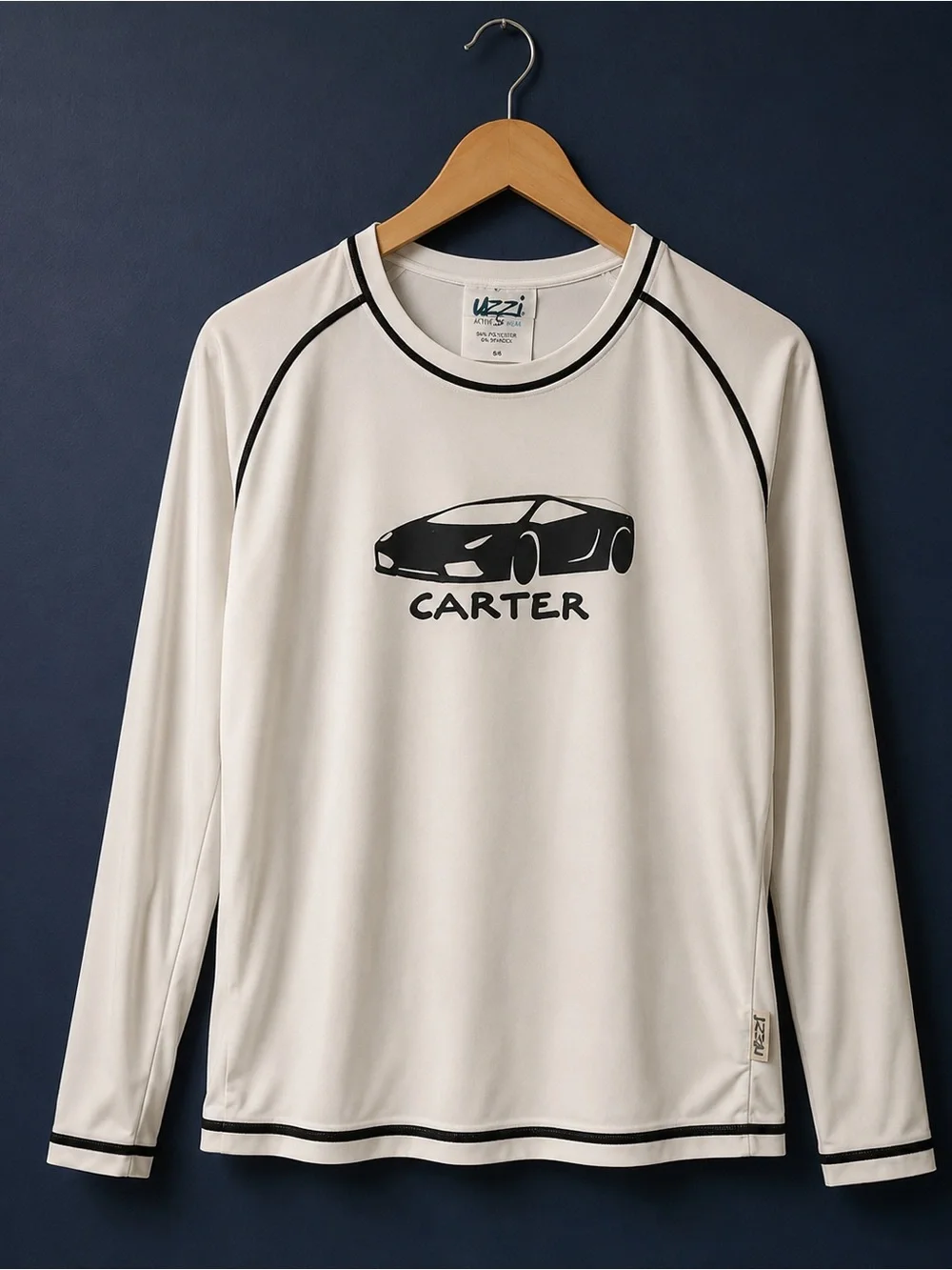 UZZI Active Wear Carter Car Graphic Long Sleeve Top S/6