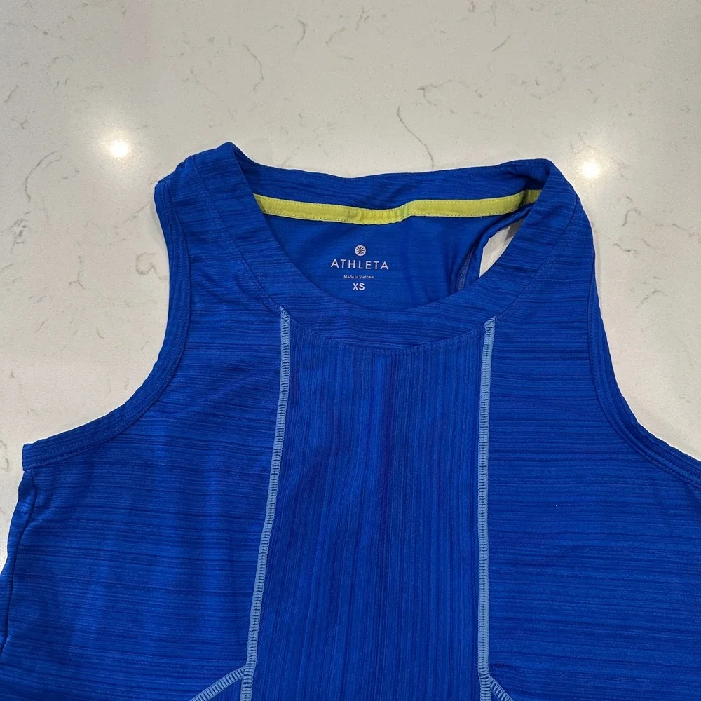 Athleta Womens Royal Blue Racerback Performance Workout Yoga Tank Top XS 408942