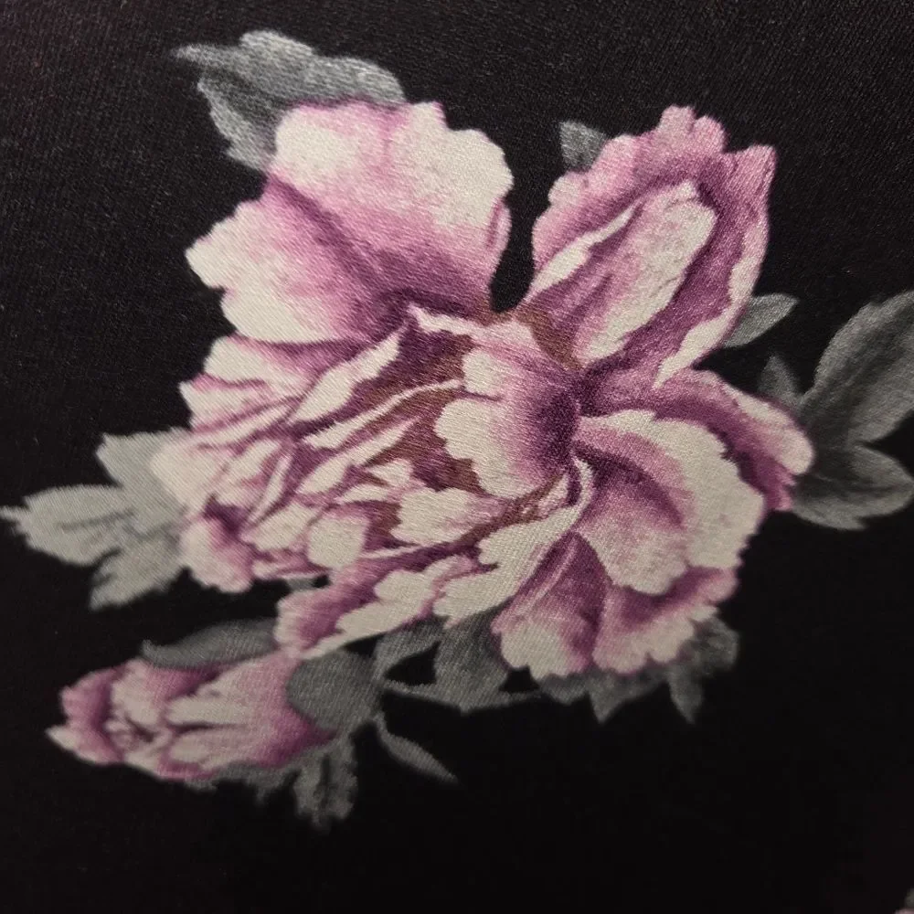 Torrid Super Soft Knits Lace Yoke Floral Crewneck Top Shirt, Size 2 (2X)