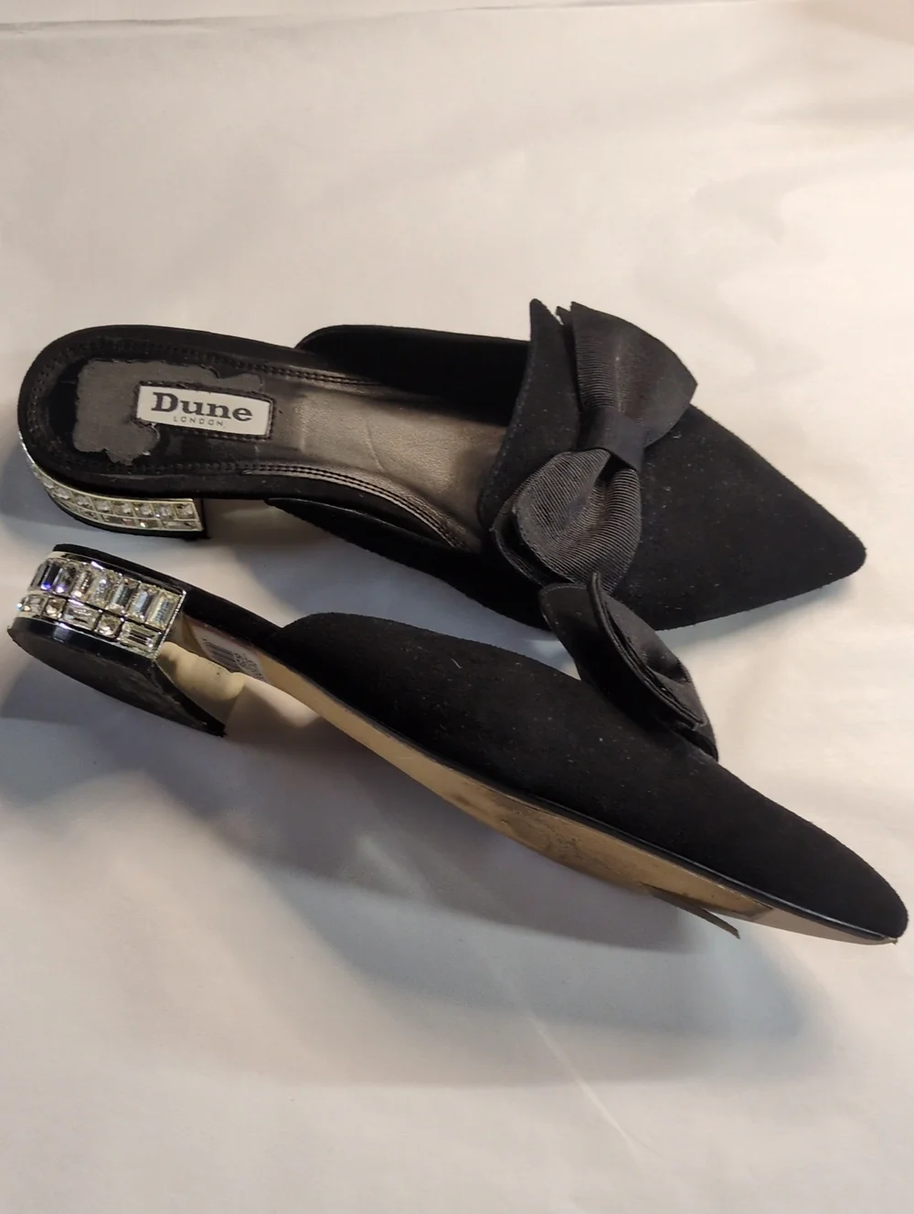 Dune London Velvet Bow Crystal Heel, Size 8M