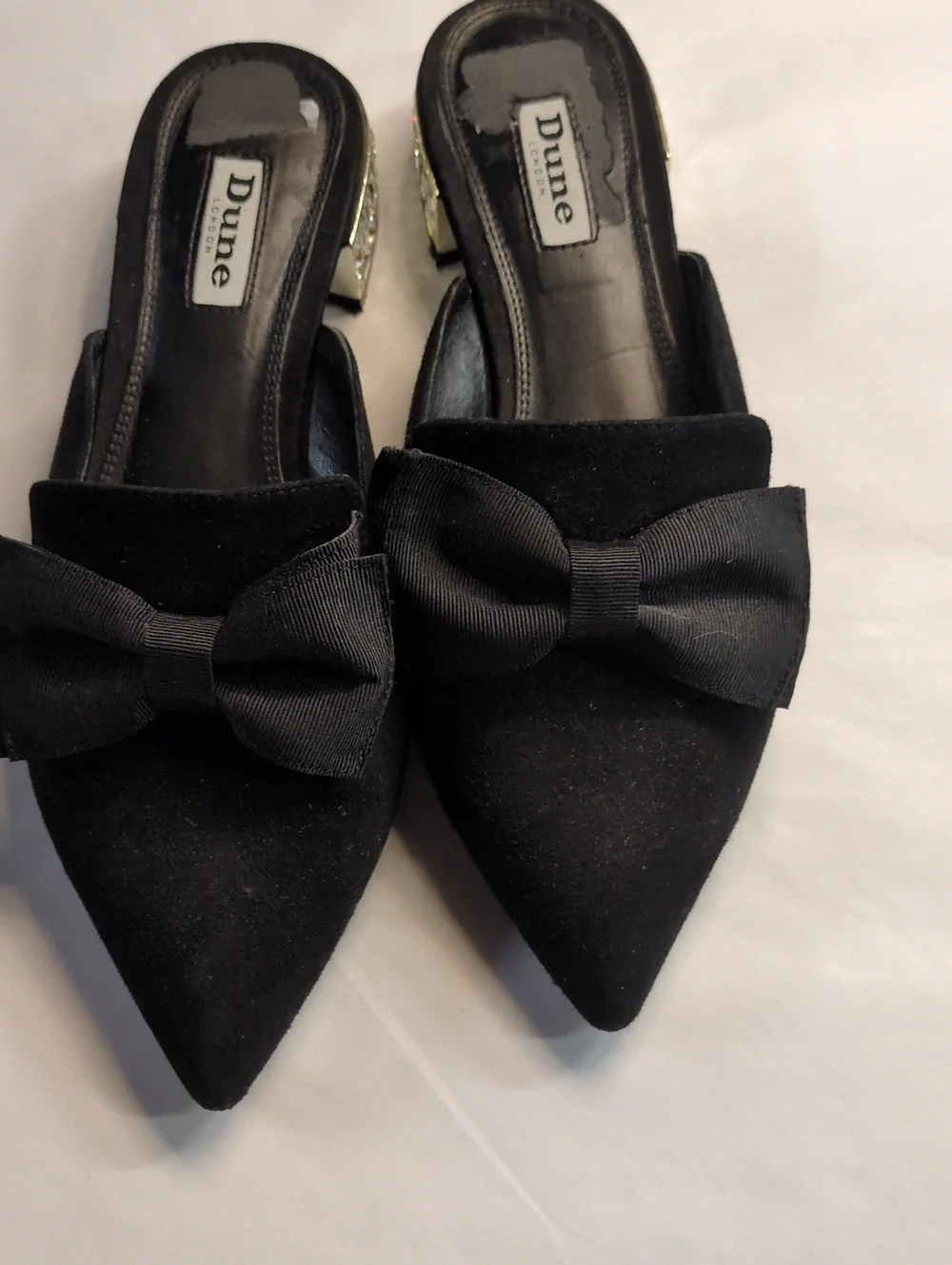 Dune London Velvet Bow Crystal Heel, Size 8M