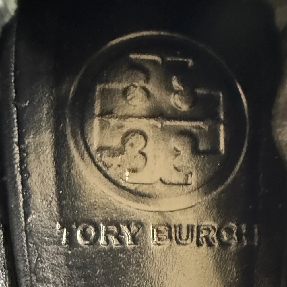 Tory Burch Gorgeous Black Flats with Gold Emblem