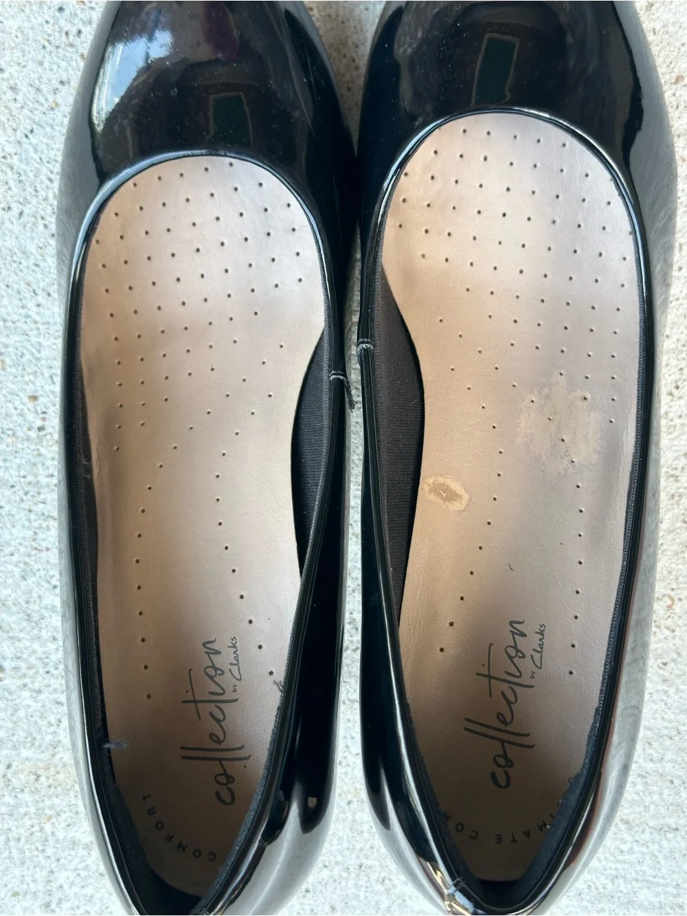 Clarks Black Patent Leather Heels. 8.5