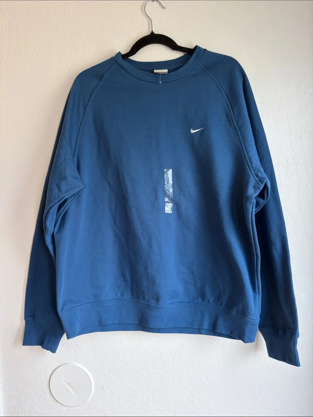 Nike Men's Blue Crewneck Sweatshirt with Swoosh