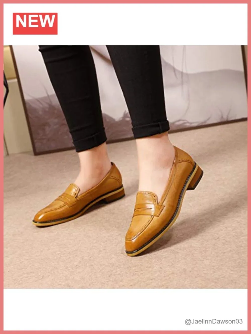 Handmade Leather Women's Penny Loafers Slip On Flats Office Shoes