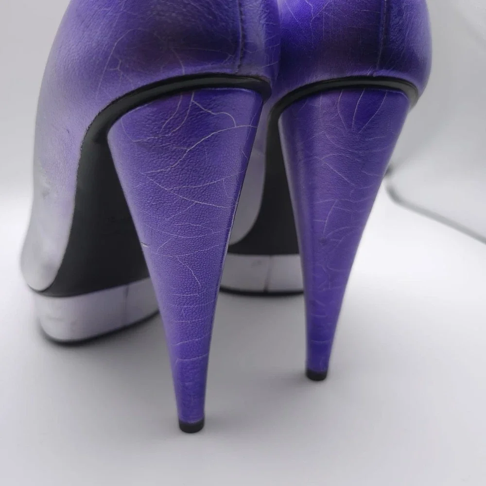 TOM FORD Size EU 39 Ombré‎ Cone Heel Platform Pumps Cone Silver Mauve Women's