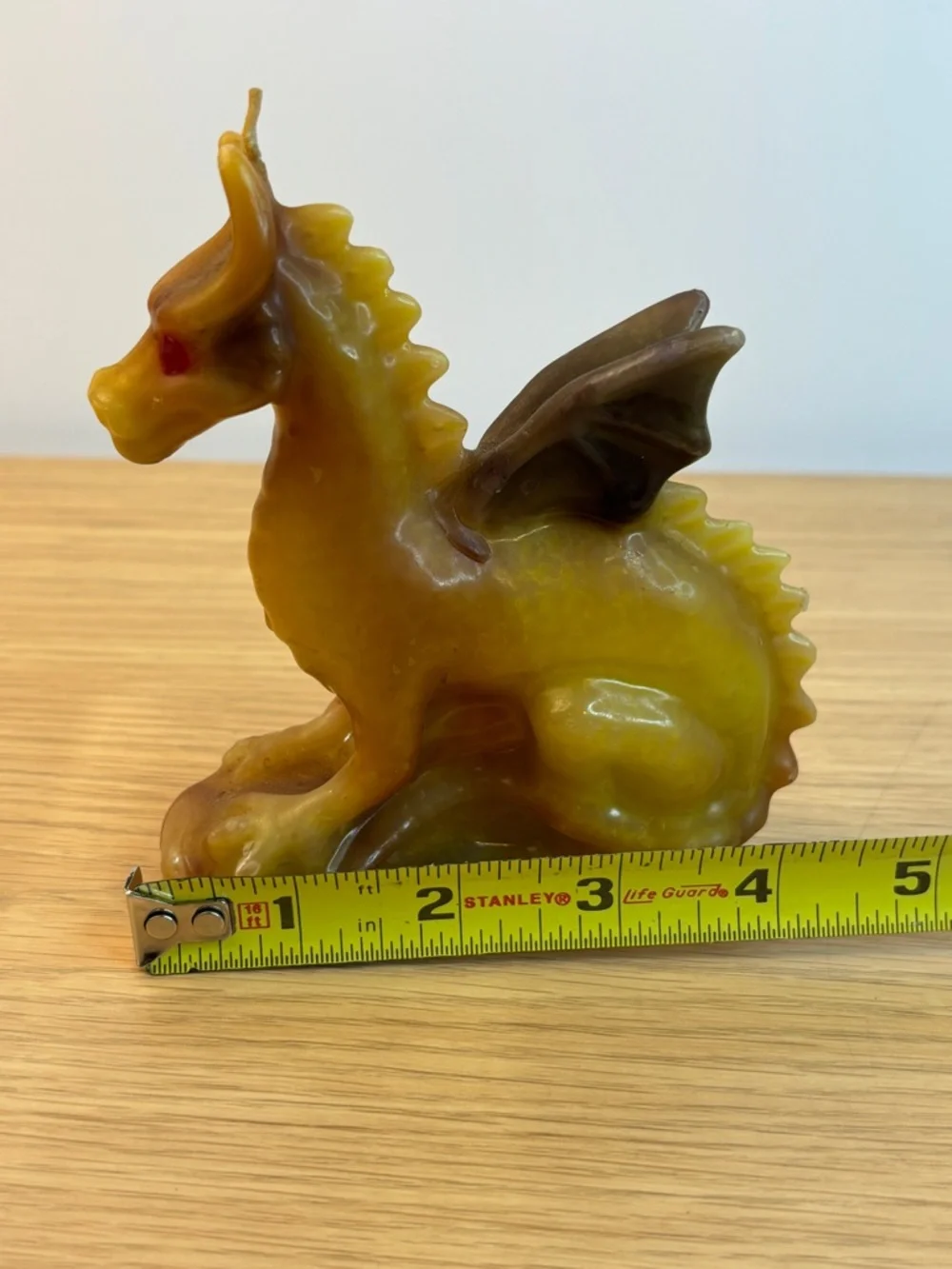Vintage Crouching‎ Wax Candle Dragon.