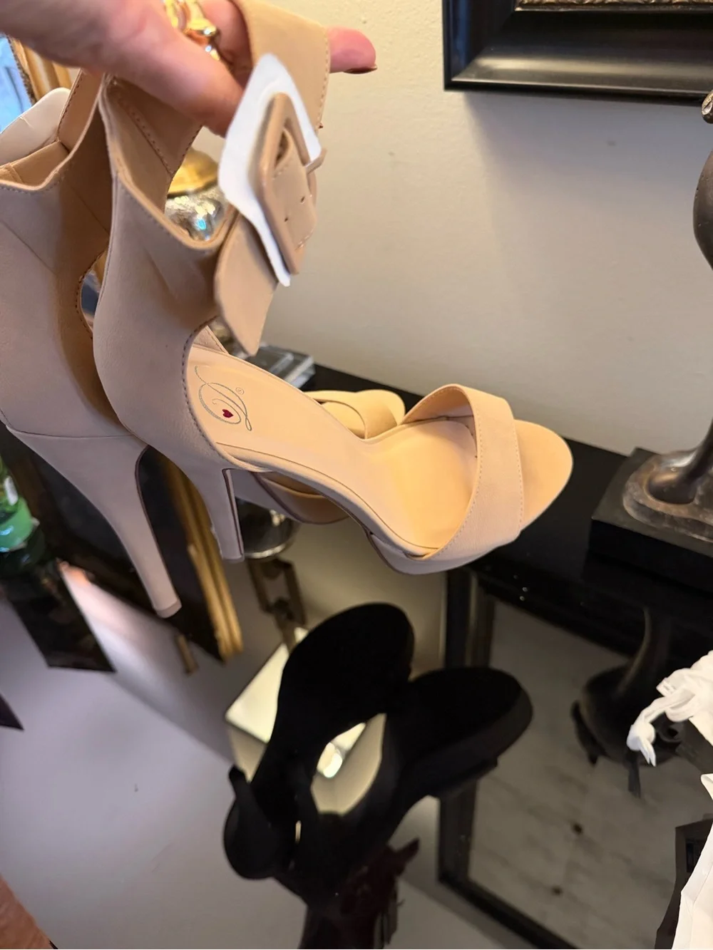 Delicious NWOT Nude Ankle-Strap Stiletto Heels