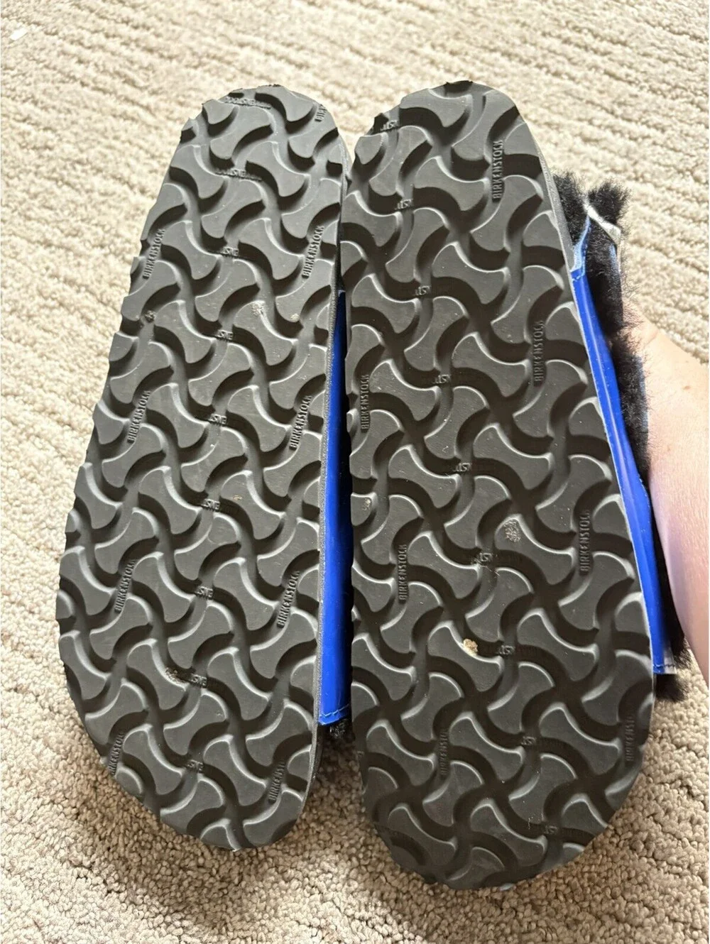 new BIRKENSTOCK 1774 Shearling Leather Sandals MILANO EXQUISITE blue 38 US7 UK5
