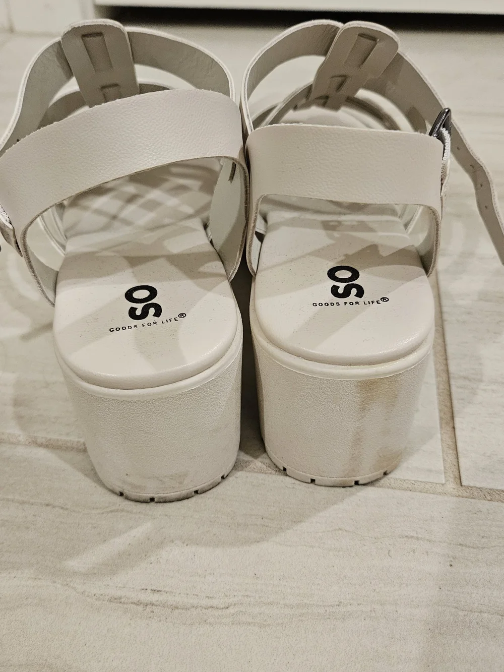 SO White Strappy Women's Sandals with Ankle Buckle