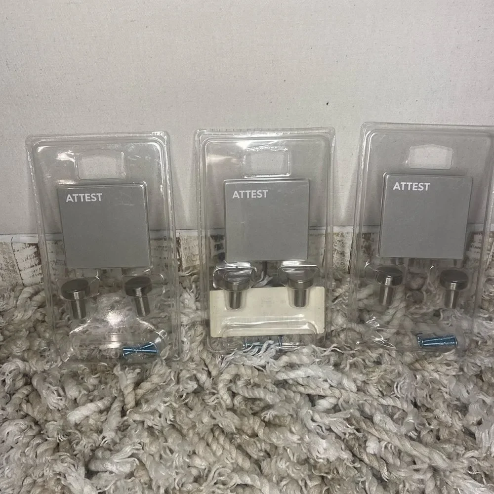 Ikea ATTEST Knob / Drawer Pull Stainless Steel New SEALED lot of 3 packages of 2