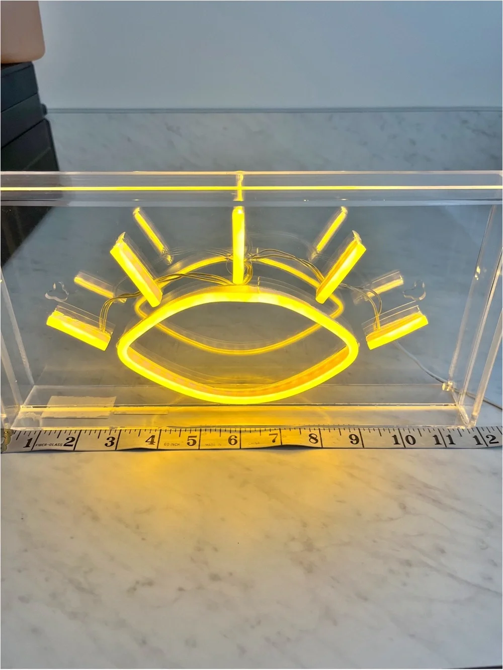 Modern Boho Yellow Evil Eye LED‎ Neon Sign Acrylic Box USB Powered Decor