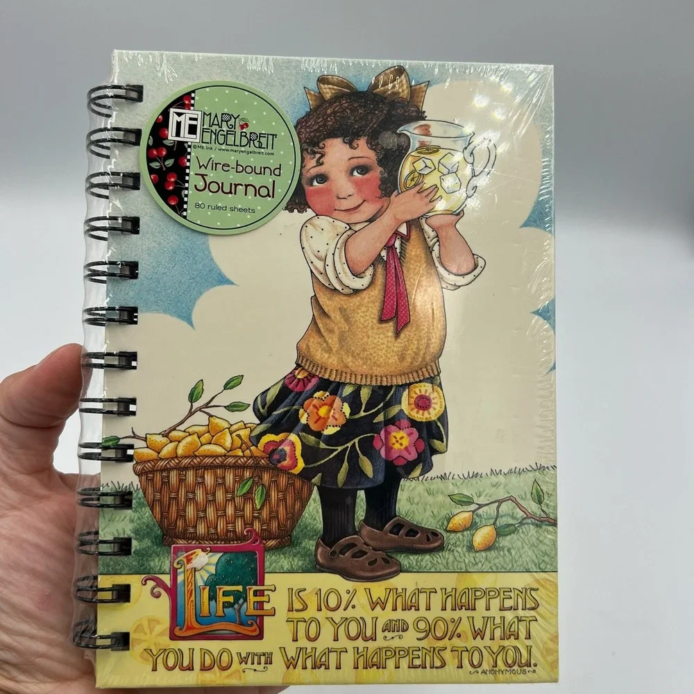 Mary‎ Engelbreit Wire-Bound Journal Life Quote Lemonade Girl NEW Sealed ME Ink
