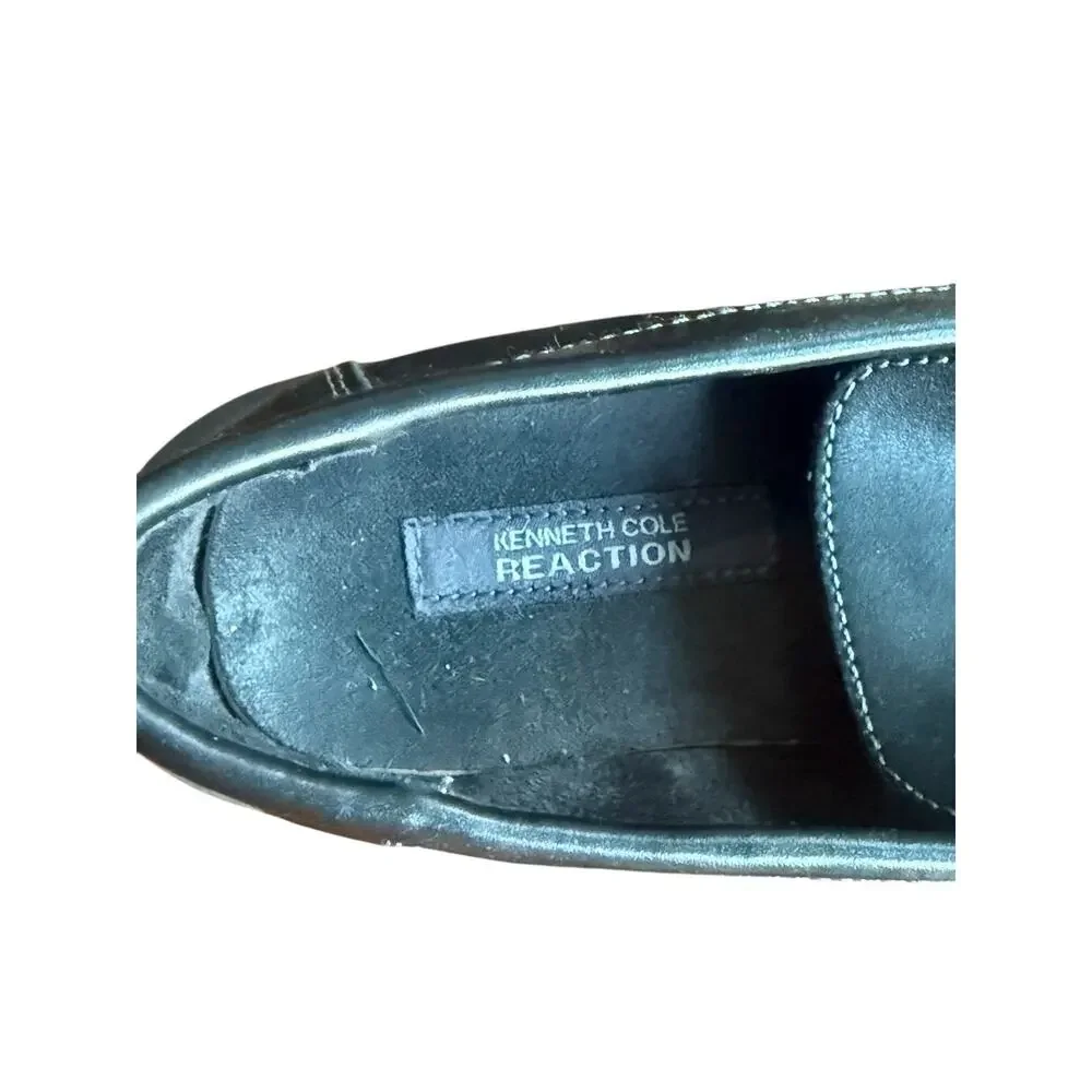 Kenneth Cole Reaction Black Leather Driving Loafer Size 6 - Comfort Slip-On
