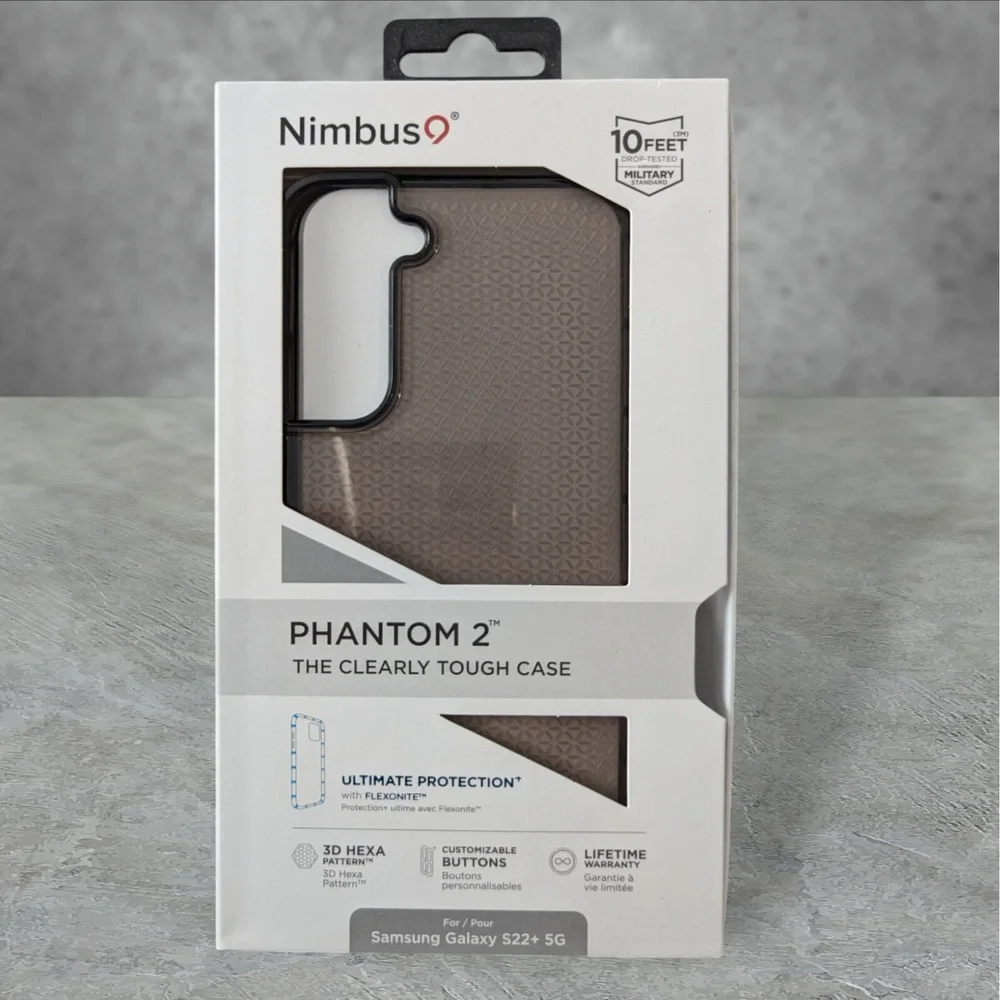 Nimbus9 Phantom 2 Case for Samsung Galaxy S22+ 5G 3D Hexa Gray See Descript W6
