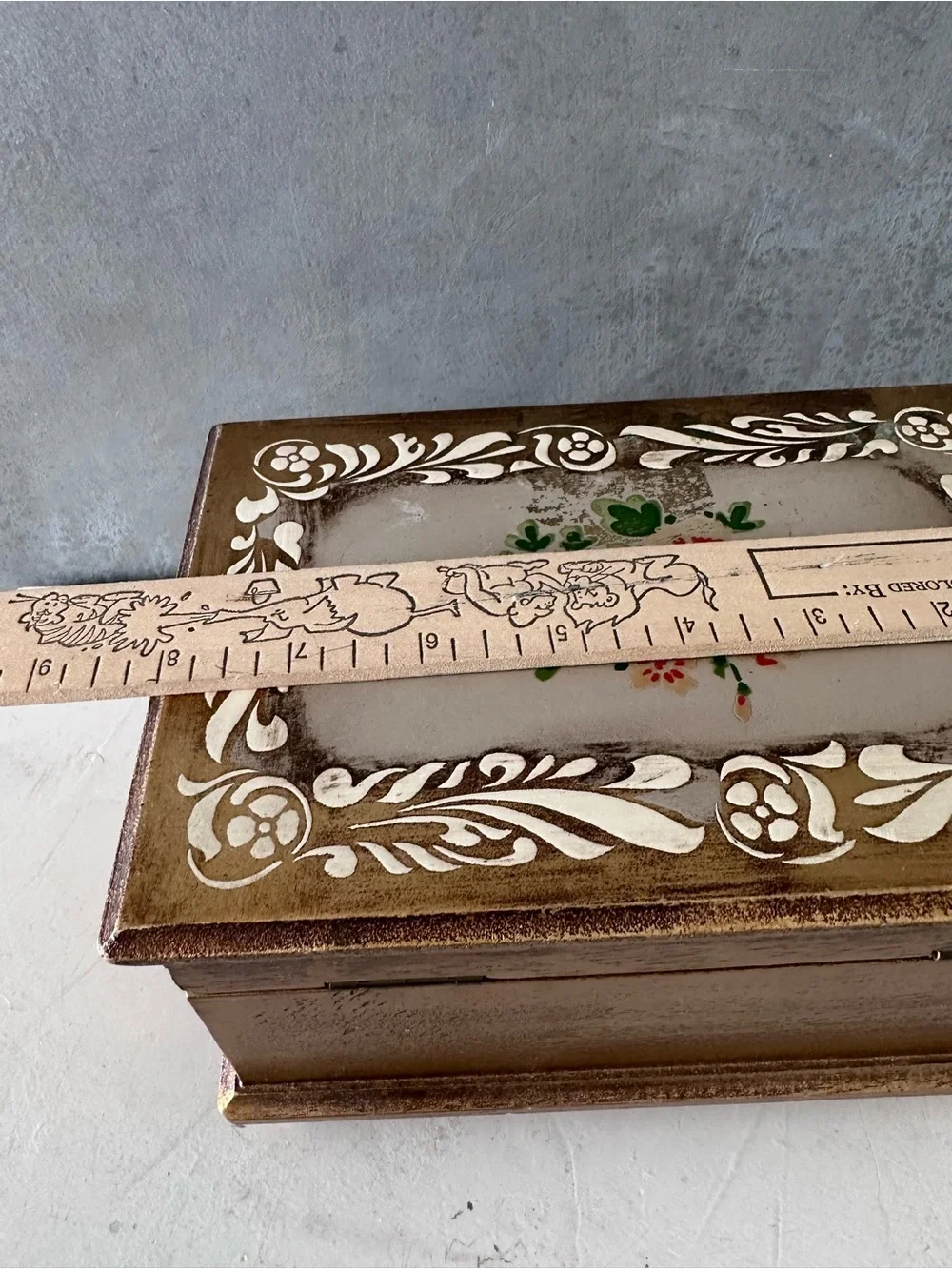 Vintage Gold FLORENTINE JEWELRY Music Box JAPAN Velvet Interior WORKS