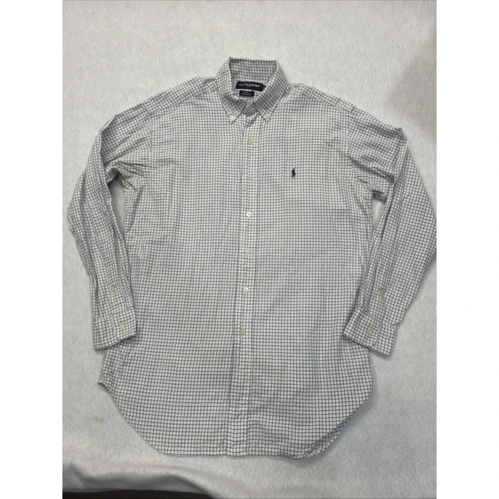 Ralph Lauren Golf Blake Fit Button Down Shirt‎ Men Size Small Plaid Blue Pony