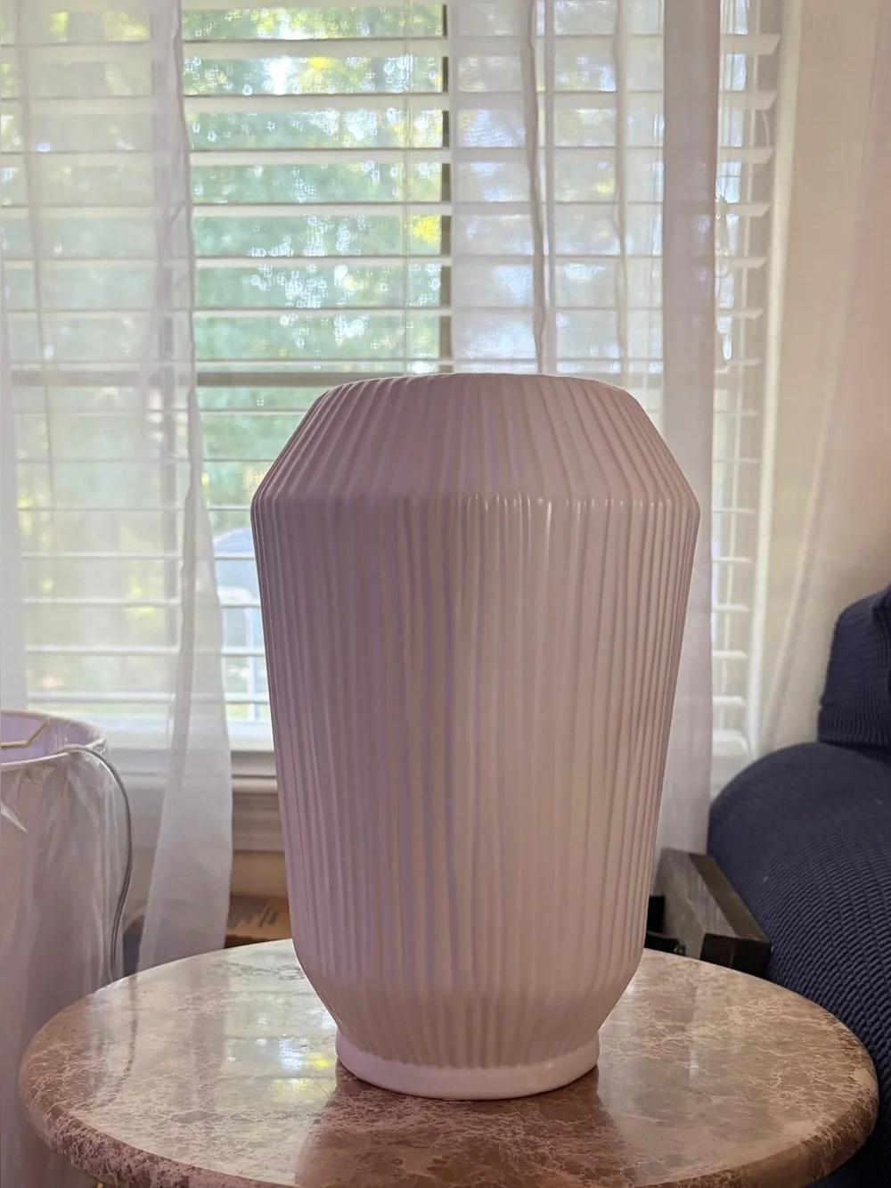 White Barn White Ribbed Ceramic Vase by White Barn
