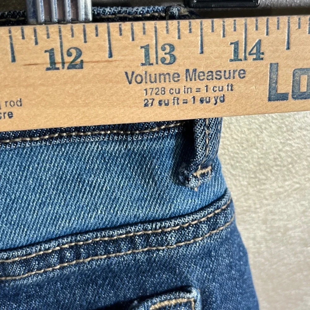 Justice‎ Girls Two Tone Colorblock High Rise Jeans Blue Denim Size 18 Raw Hem