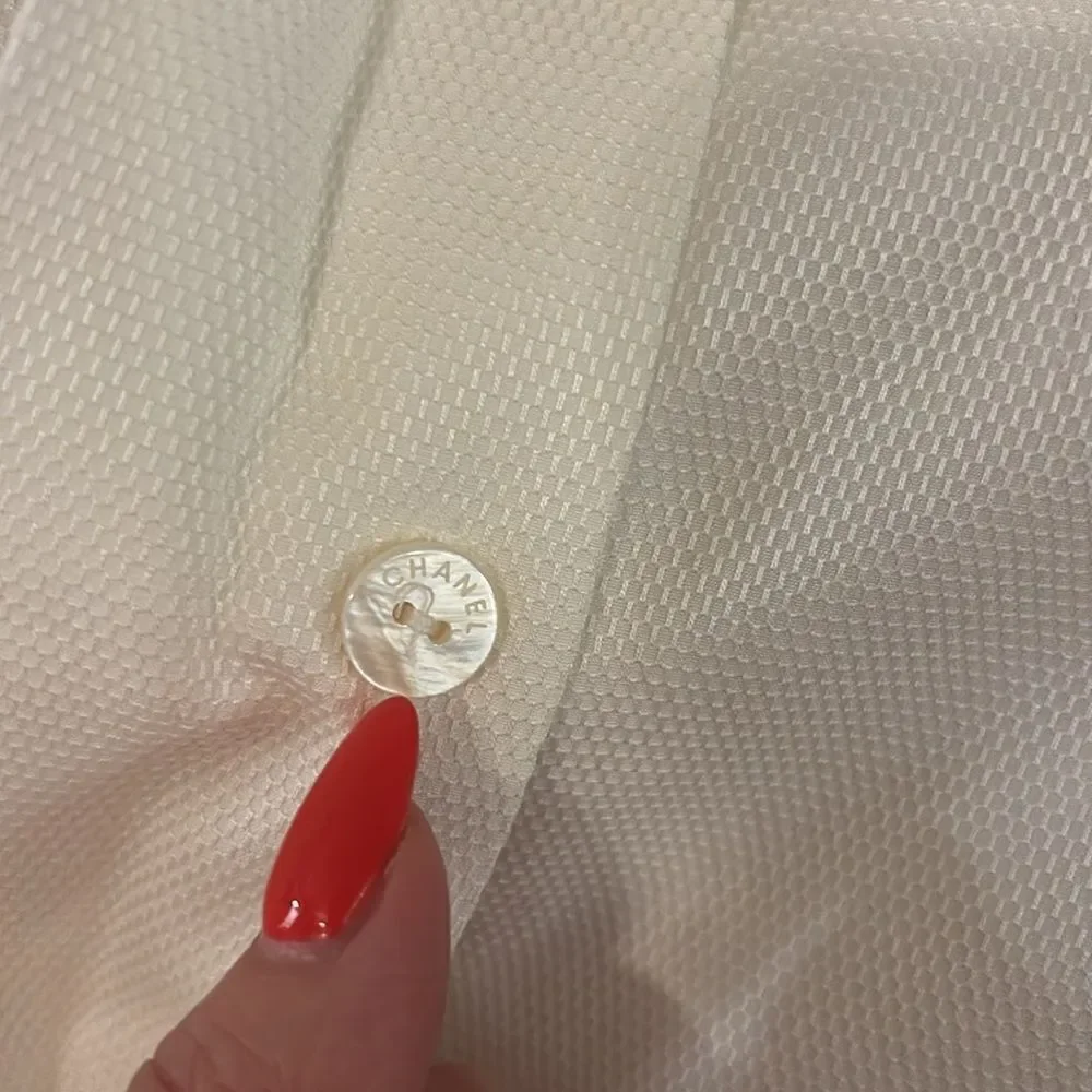 Chanel white blouse, S